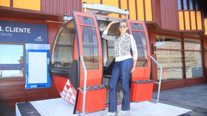 Cabine do teleférico exposta no Valle Nevado