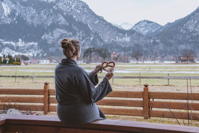 Minha varanda com vista para o Castelo de Neuschwanstein - hotel Das Ruebezahl 