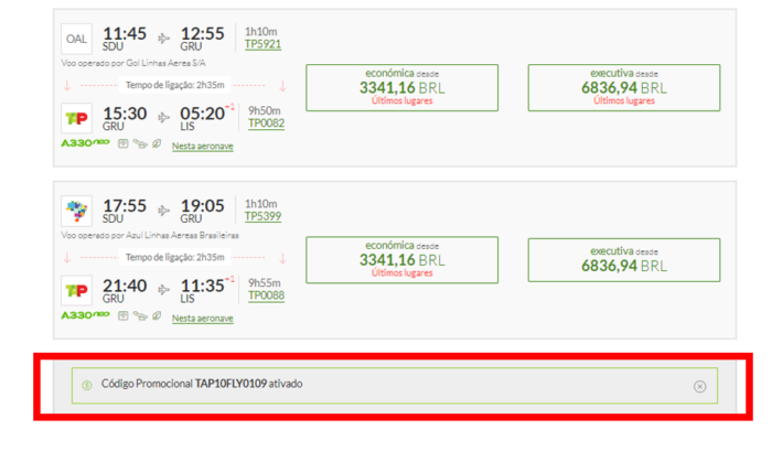 Cupom de 20% de desconto nas passagens da TAP AIR PORTUGAL